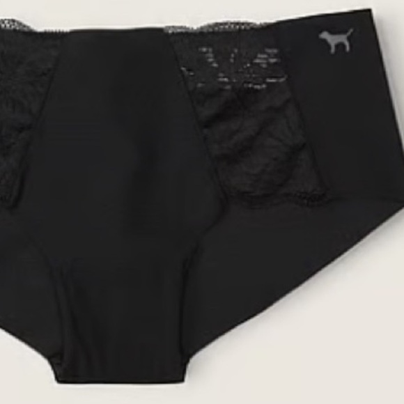 NWT PINK Victoria’s Secret No-Show Cheekster Panty. Pure Black. - Picture 1 of 12
